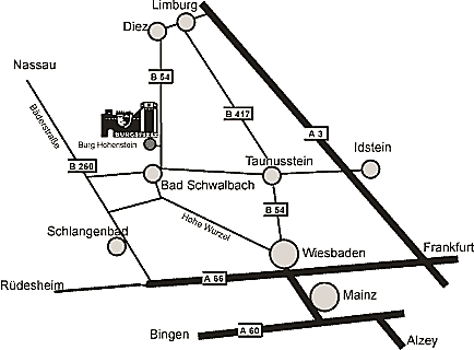 Karte Anfahrtsweg Burg Hohenstein - gif (9kB)